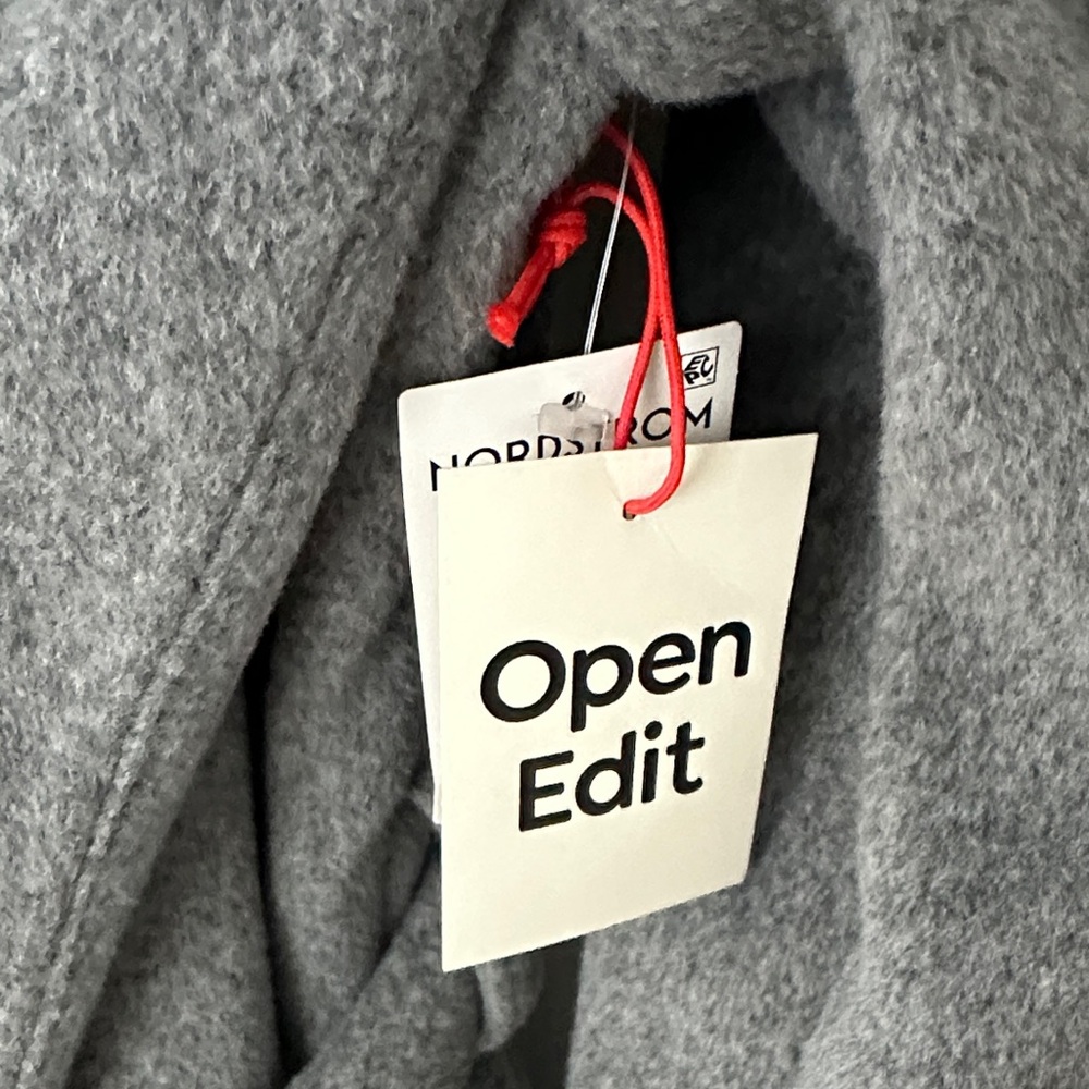 Open Edit Gray Wrap Robe Coat - Picture 5 of 7